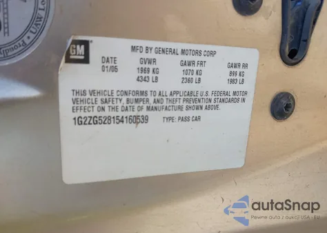2005 Pontiac G6 from USA, damaged, VIN 1G2ZG528154160539